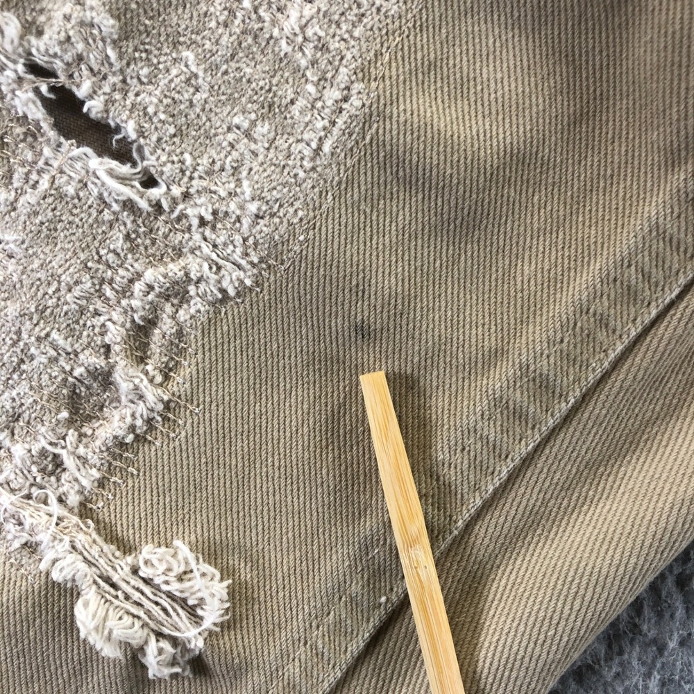 Alexander McQueen Jeans Womens 26 Beige Distressed Straight Leg Made In Italy - Picture 11 of 16